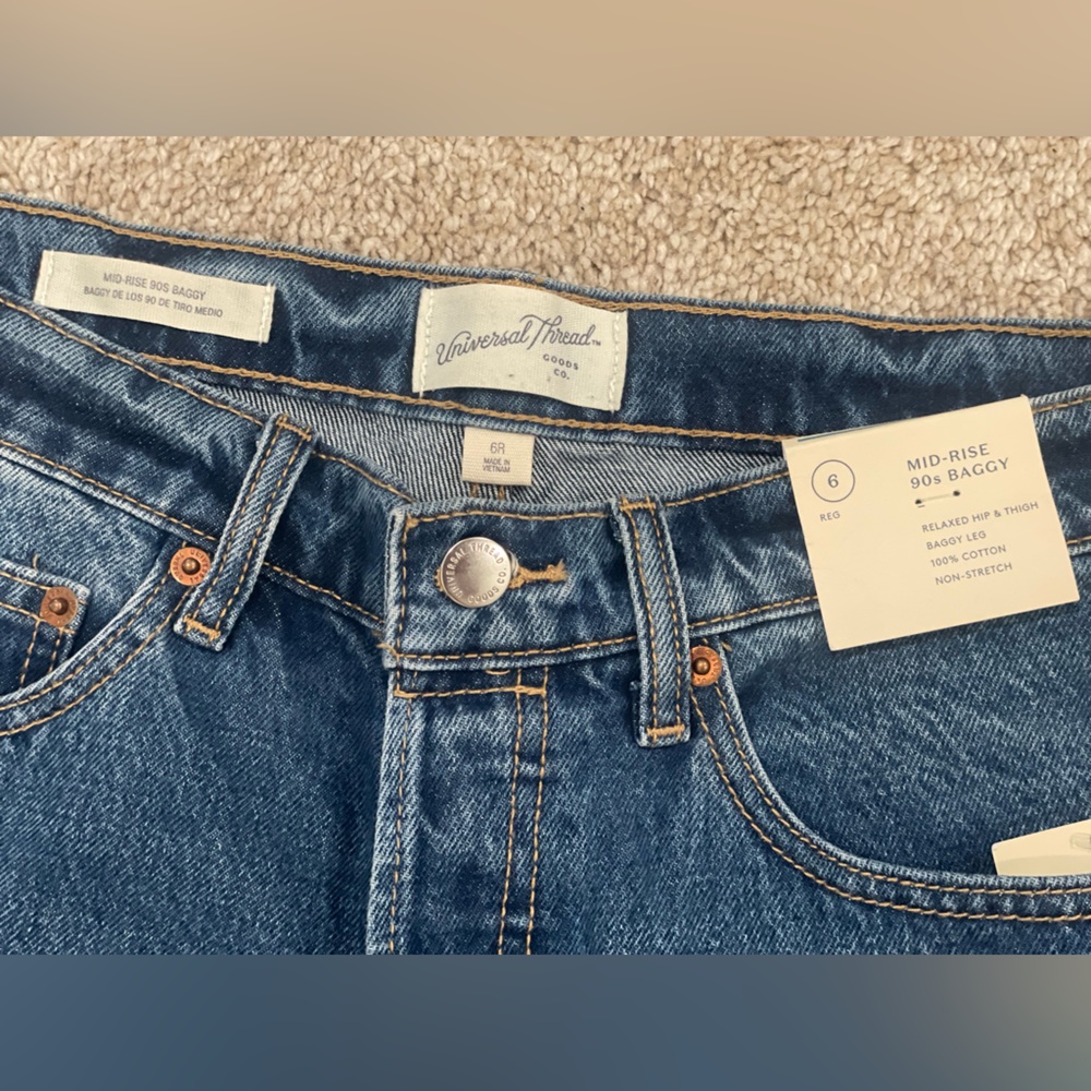 Universal Thread mid-rise 90s baggy Jeans size 6 NWT - Picture 6 of 14